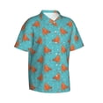 thumbnail image 2 of Daiia Funny Chicken Hawaiian Shirt for Men Gentle Cotton Regular Short Sleeve Casual-XX-Large, 2 of 9