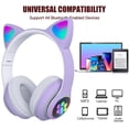 thumbnail image 2 of Auriculares Bluetooth KERHAND para niños con luz LED morada, 2 of 9