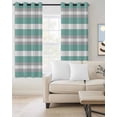 thumbnail image 3 of Aqua Grey White Stripe Blackout Curtains for Bedroom, Rustic Modern Turquoise Striped Room Darkening Window Drapes for Living Room, Thermal Insulated Grommet Curtains, 42x84 inch, 2 Panels, 3 of 9