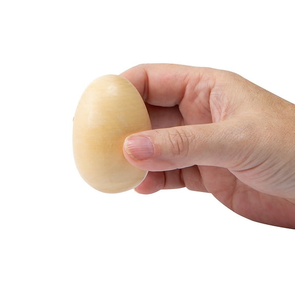 Fun Express 2 1/2" Wooden Egg Shaker Music Instrument & Sensory Tools - 6 Pieces