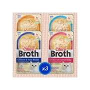 Inaba Churu Broth Lickable Wet Cat Topper, 1.76 oz Pouch, 12 Pouches, Chicken&Seafood Var.