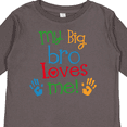 thumbnail image 4 of Inktastic My Big Bro Loves Me Little Brother Sister Boys or Girls Long Sleeve Toddler T-Shirt, 4 of 5