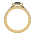 thumbnail image 3 of Blue Diamond Wedding Ring Set for Women Cluster Diamond Halo Rings 14K Yellow Gold 0.90 CT TW, 3 of 4