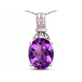 thumbnail image 3 of Star K � Oval 10x8 Genuine Amethyst Fashion Pendant Necklace, 3 of 9
