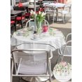 thumbnail image 5 of Outdoor Tablecloths with Umbrella Hole & Zipper, Colorful Flowers Round Tablecloth 54 Inch, Spring Leaves Floral Botanical Wood Grain Waterproof Table Cloth, Patio/Pool/Picnic Table Covers, 5 of 8