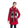 thumbnail image 2 of London Fog Women's Classic-Style Wool Button Coat with Coordinating Scarf (Red, L), 2 of 2