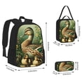 thumbnail image 2 of Disketp Mallard Duck And Flowers Large Capacity Backpack Lunch Bag Pencil Case Combination 3 Piece Set for Student, 2 of 7
