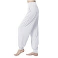 thumbnail image 4 of XIAfhje Yoga Pants Women Wide Leg Pants Harem Pants Modal Pants Loose High Waist Pants Workout Out Casual Trousers Yoga Gym Pants Casual Beach Trendy Wide Leg Trousers, 4 of 6