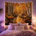 thumbnail image 2 of Winding Stream with Golden Birch Trees in Autumn, Serene Rustic for Nature Lovers, Canvas Wall Decor, Housewarming Gift, Tapestry Wall Hanging for Living Room and Bedroom, 2 of 7