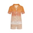 thumbnail image 2 of Pantalons de Pyjama pour Femmes, Hauts à Manches Courtes pour Femmes, Blouse Décontractée pour Enfants Col Rabattu Manches Courtes Mode Ensemble de Pyjama, 2 of 5