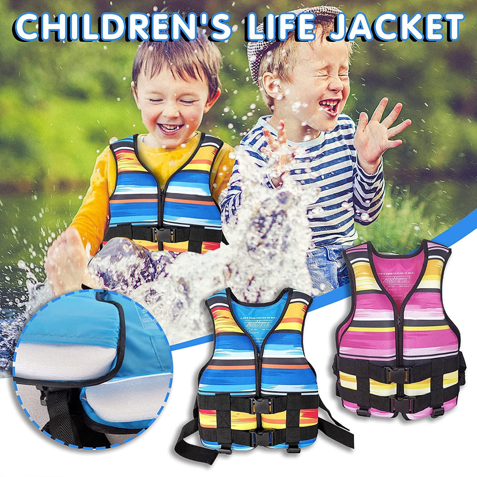Adult Kids Life Jacket Aid Vest Kayak Ski Buoyancy Fishing Sail Boat Watersports 