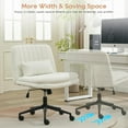 thumbnail image 5 of IPKIG Criss Cross Chair, Small Office Computer Desk Chair with Wheels and Lumbar Pillow, Comfy Adjustable Armless Vanity Rolling Swivel Task Chair (Chenille, White), 5 of 14