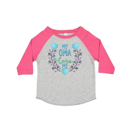 

Inktastic My Oma Loves Me with Flowers and Hearts Gift Toddler Boy or Toddler Girl T-Shirt