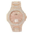 thumbnail image 5 of Charles Raymond Blinged Out Oblong Metal Mens Iced Out Color on Blast Hip Hop Wristwatch - 8475Color (Rose Gold), 5 of 5