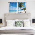 thumbnail image 4 of Coastal Tropical Kitchen Curtains Short 54 Inch Length, Blue Sky Coconut Tree Summer Beach Grommet Top Bedroom Living Room Curtains, Light Filtering Cafe Curtain Drapes 2 Panels Set 84''x54'', 4 of 9