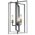 thumbnail image 3 of Kichler Taubert Mid-Century Modern 3 Light Black with Brass Foyer Pendant Light, 3 of 9