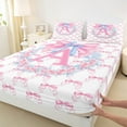 thumbnail image 3 of Castle Fairy Letter Monogrammed A Twin Sheet Sets 3pcs for Boys Girls,Kawaii Floral Bow Twin Fitted Sheet Microfiber,Dreamy Princess Breathable Flat Sheet,Breathable Home Decor, 3 of 7