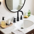 thumbnail image 2 of Wowow 8 in. Widespread Double Handle High Arc Bathroom Sink Faucet with Pop Up Drain in Oil Rubbed Bronze (1-Pack), 2 of 9