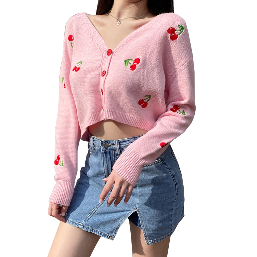 pink cherry cardigan