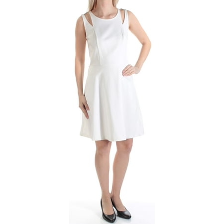Length Cut Out - BAR III Womens Ivory Cut Out Sleeveless Jewel Neck Knee Length Dress Size: S