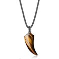 thumbnail image 1 of Men's Wolf Tooth Necklace with Adjustable Gemstone Pendant, 1 of 4