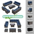 thumbnail image 3 of ALAULM ALAULM Collection Adult 15-Piece Aluminum Outdoor Conversation Sets with Fire Pit Table and Cushions, Navy Blue/Brown, 3 of 7