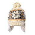 thumbnail image 2 of WITHMOONS Knit Fleece Fairs Isle Nordic Ear Flap Pom Beanie Hat DW7565 (Ivory), 2 of 4