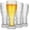 Football, variant on 15 oz Pilsner Beer Glasses Set of 4, Classic Tall Beer Glasses for IPA, Pilsner & Craft Beer, Clear Drinking Glasses for Home & Pub Use, Freezer and Dishwasher Safe (Vertical Stripe)