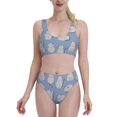 thumbnail image 2 of Picia Cute Fat Cat Women's High Waisted Bikini Scoop Neck Swimsuit Two Pieces Bathing Suit-X-Large, 2 of 8