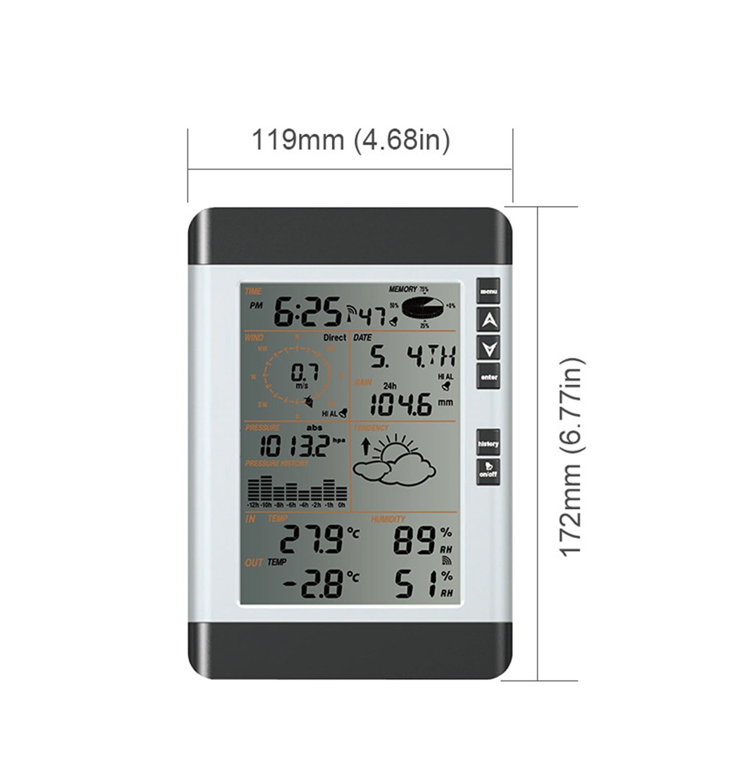 Weather Forecast Machine Small Home Weather Station Anemometer Rain Gauge Thermo-hygrometer Weather Meter ,Easy to Operate