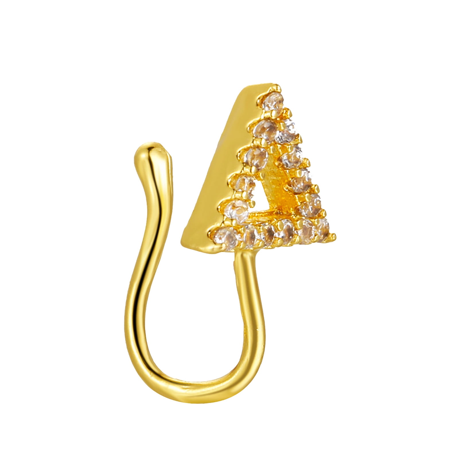 ZTTD Fashion Diamond Triangle Nose Ring Nose Septum Rings Non Pierced