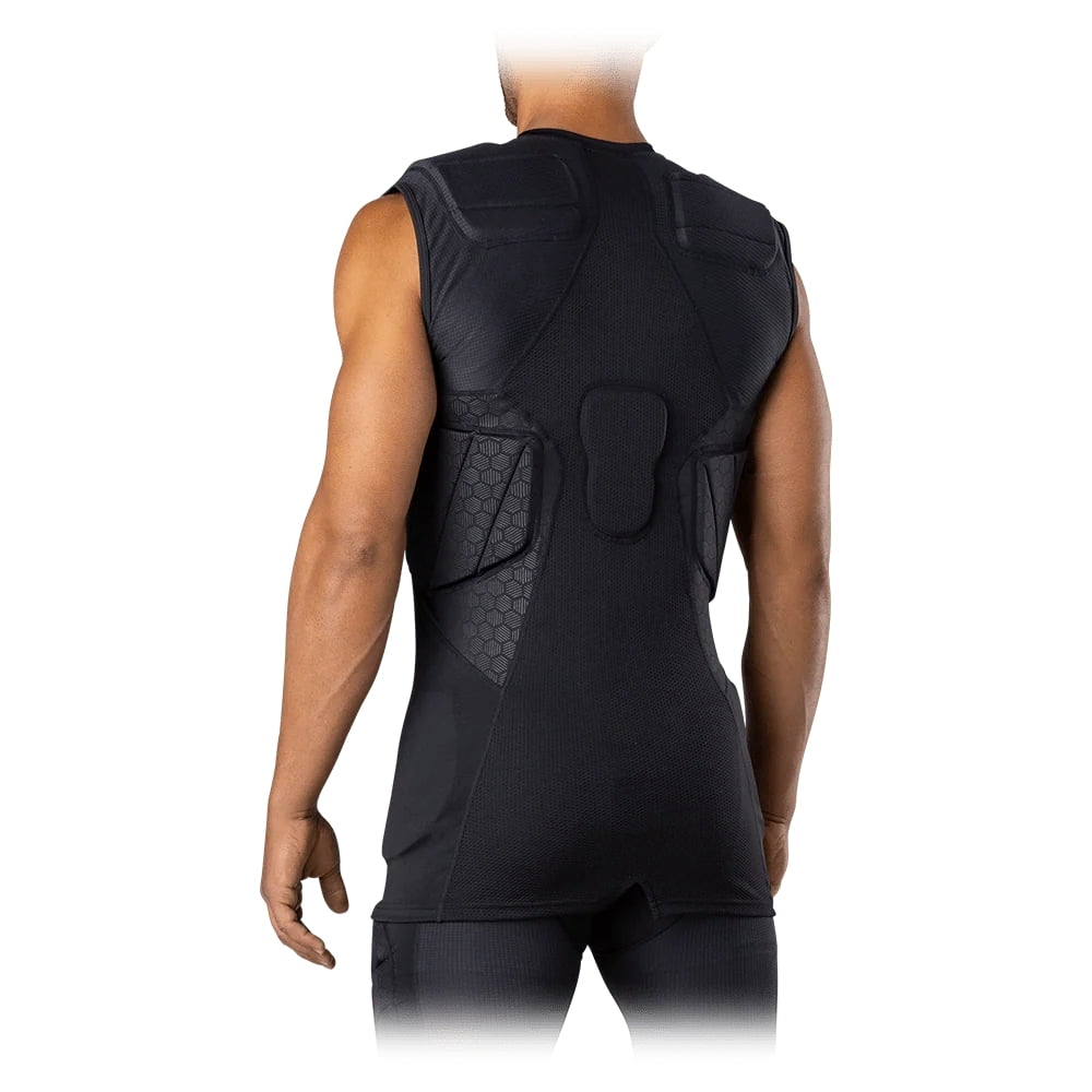 McDavid Rival Integrated Shirt With 5-Pad Protection - Grey Youth Medium, Shoulder Rib Spine Padding - View #12