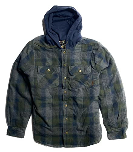 legendary outfitters Cotton Flannel Shirt Jacket (XL, Green) - Walmart.com