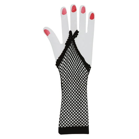 Black Fishnet Glove - Black Fishnet Fingerless Gloves