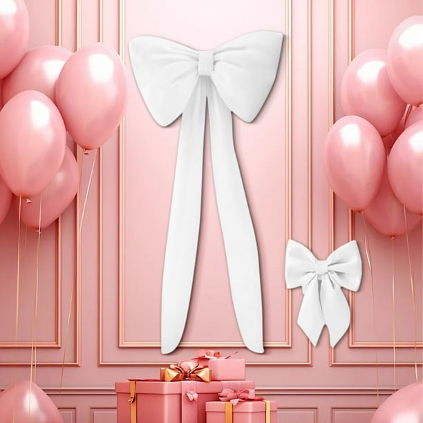 Gran decoración de pared con lazo - Set de decoración de dos piezas para el cumpleaños de la boda para fondo y disposición