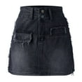 thumbnail image 3 of Sngxgn Women's Ruched High Waist Knee Length A-Line Stretchy Flared Casual Skirt(Black,S), 3 of 4