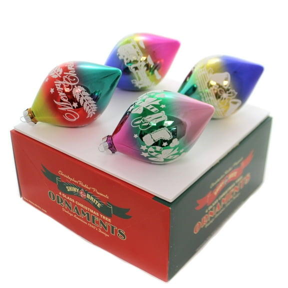 Christopher Radko Company Cc Flocked Tulips. - 4 Glass Ornaments 5.5 N H Inch, Glass - Christmas Confetti 4027754.