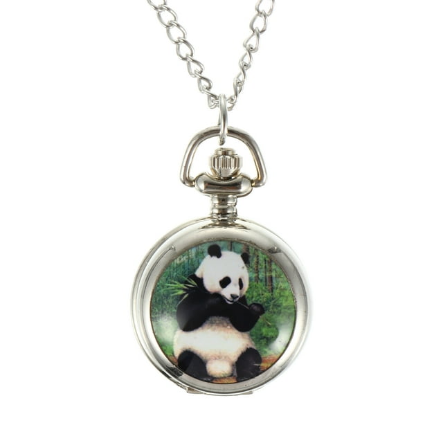 1pc Panda Pocket Watch Necklace Chain Watch Children Festival Gift Souvenir