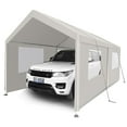 thumbnail image 6 of 10x20 FT Heavy-Duty Portable Carport Garage Tent with Roll-Up Doors & Windows, All-Weather Vehicle & Equipment Shelter, Spacious Storage & Easy Setup Canopy (White), 6 of 6