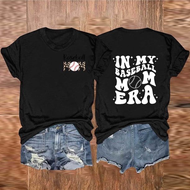 Fiudx Ofertas Relámpago Camiseta/Camisa Holgada Informal de Manga Corta con Estampado de Letras a Doble Cara para Mujer