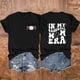thumbnail image 2 of Camisetas de Manga Corta para las Mujeres Carta Impresa Doble Cara Suelta Tee, Casual Vintage Verano Top Mujeres, 2 of 3