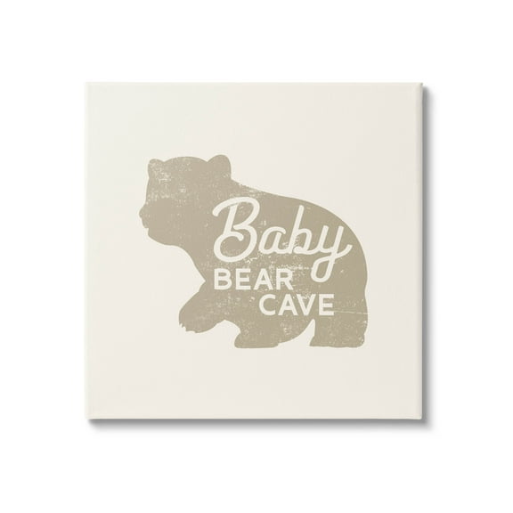 Stupell Industries Vintage Baby Bear Cave Graphic Art Gallery Wrapped Canvas Print Wall Art, Design by Lil' Rue