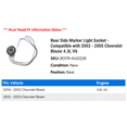 thumbnail image 2 of Rear Side Marker Light Socket - Compatible with 2002 - 2005 Chevy Blazer 4.3L V6 2003 2004, 2 of 2