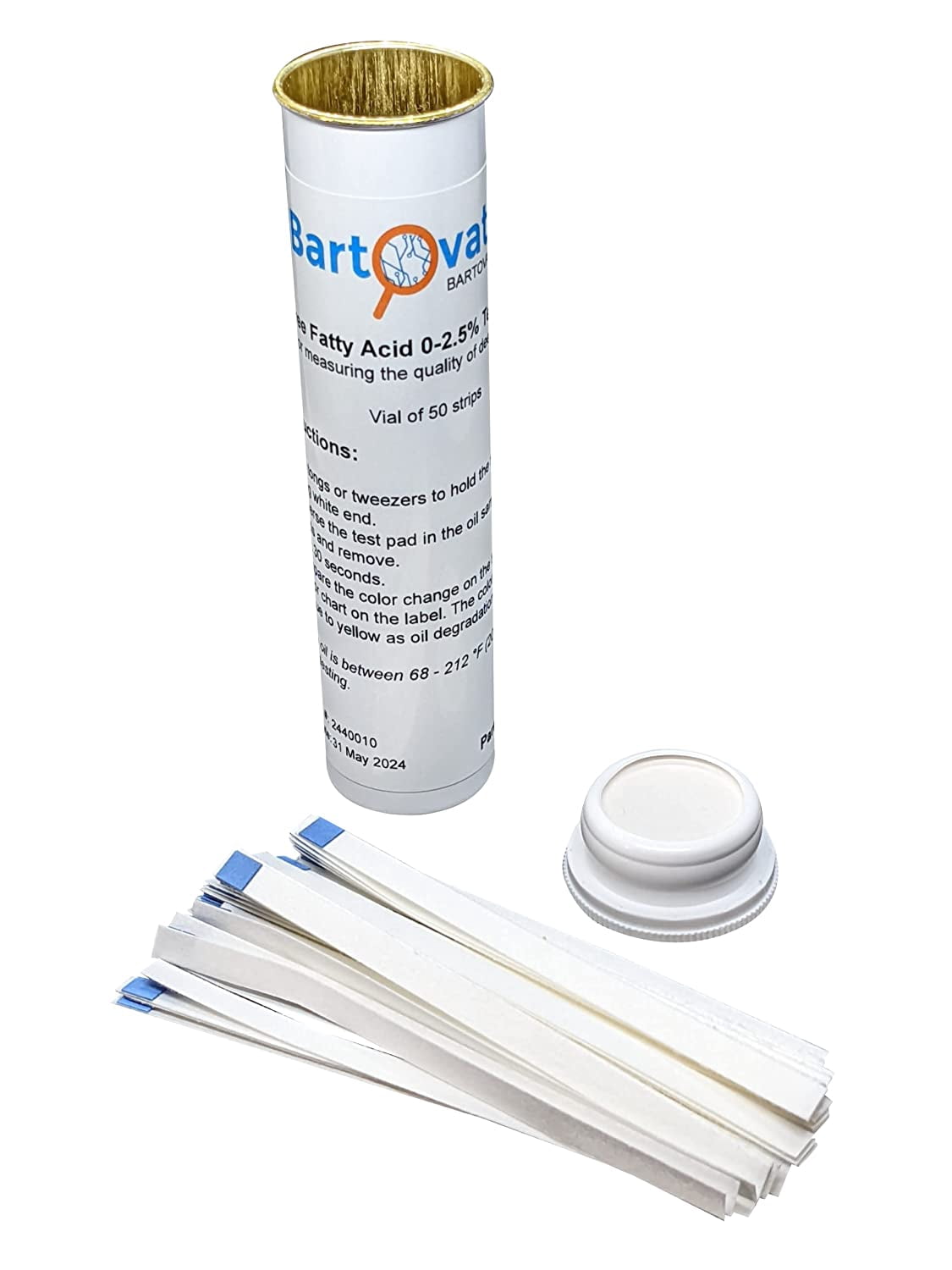 Free Fatty Acids Test Strip (0-2.5% FFA) 50 strips for measuring the quality of deep-frying oil