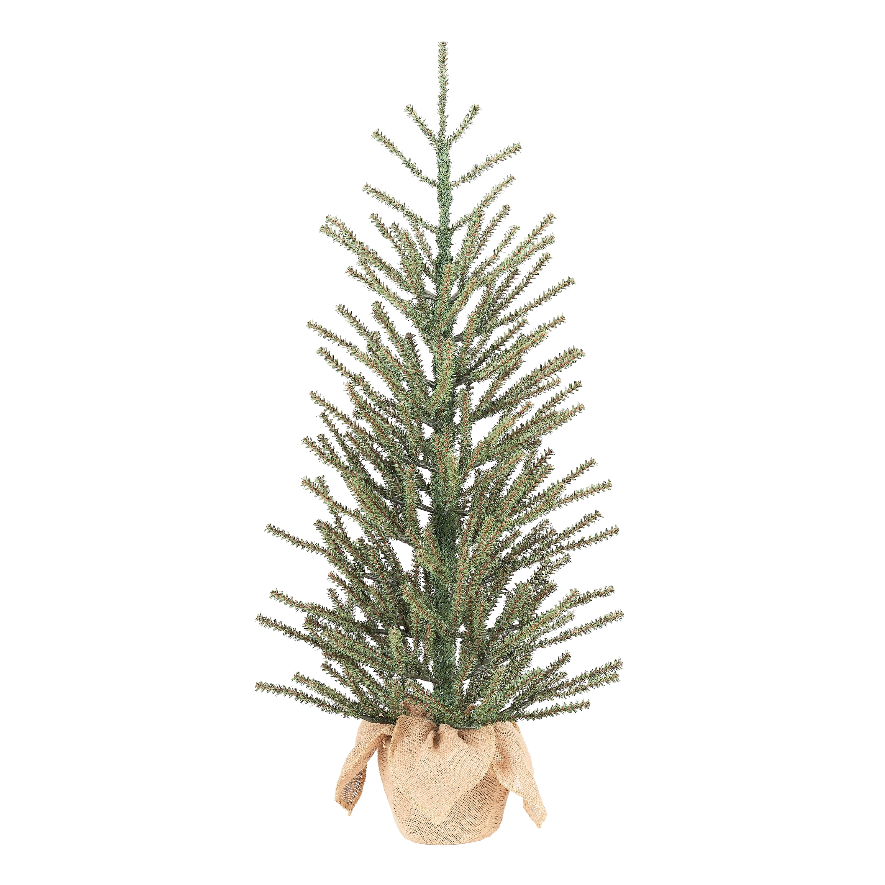 Christmas Holiday Miniature Pine Tree with Burlap Base 24" H 