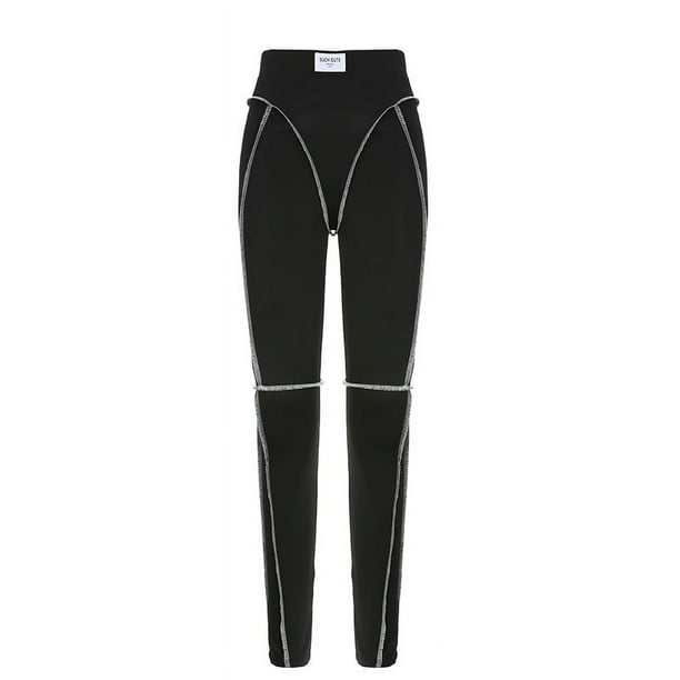 Pantalones de yoga deportivos de cintura alta ajustados y de color sólido para mujer a la moda