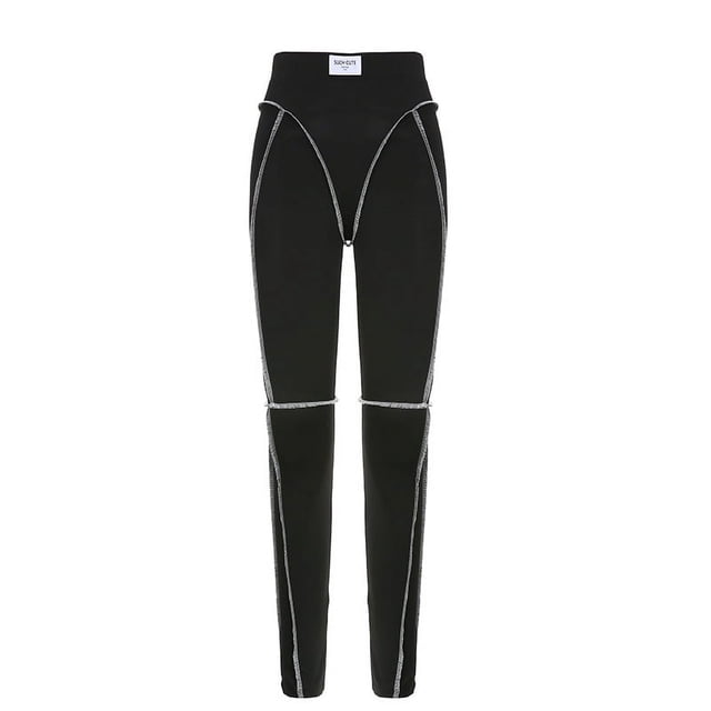 Pantalones de yoga deportivos de cintura alta ajustados y de color sólido para mujer a la moda