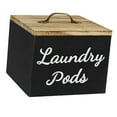 thumbnail image 3 of deevoka Wooden Storage Container Dispenser for Laundry Room Organization and Storage Black laundry pod, 3 of 9
