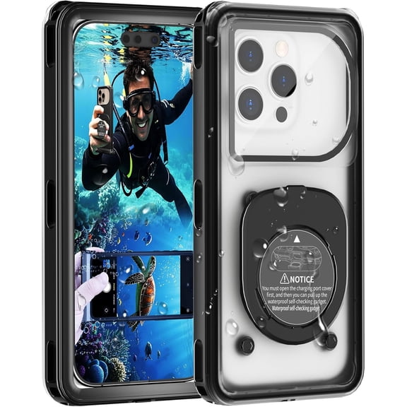 Waterproof Phone Case, IPX8 Certified Waterproof Phone Pouch for Beach, Swimming, Snorkeling Essentials, Includes Detachable Lanyard, Universal Compatibility for Smartphones Up to 6.9" β Black