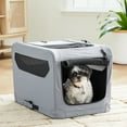 thumbnail image 2 of Vibrant Life Folding Soft Dog Crate, 3-Door Pet Kennel, 26", Gray, 2 of 8